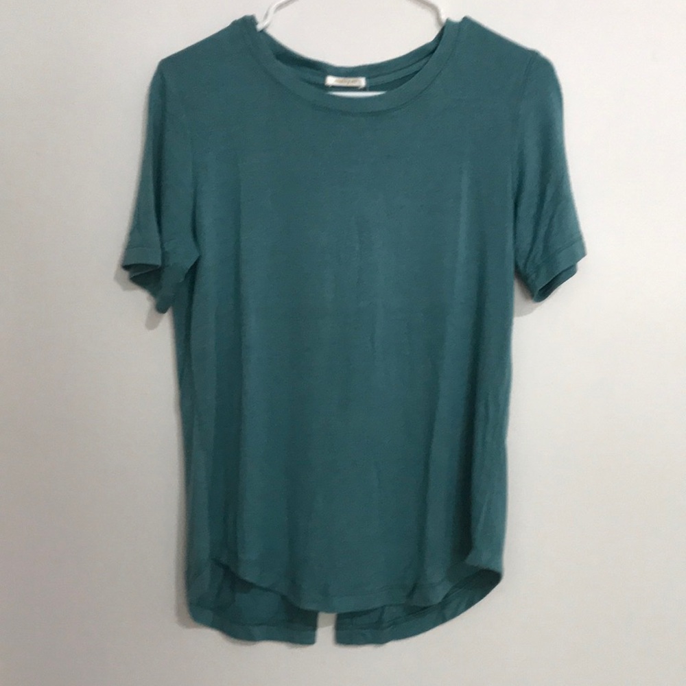 Women’s Matty M Aqua Blue Short Sleeve Shirt M